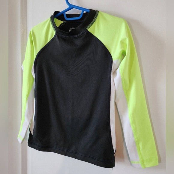 4/5 xs Wonder Nation black green and white rashguard swimshirt Vacation Summer - Picture 13 of 15